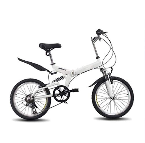 Plegables : Bidetu Bicicleta Plegable Unisex Adulto Aluminio Urban Bici Ligera Estudiante Folding City Bike con Rueda De 20 Pulgadas, Sillin Confort Ajustables, 6 Velocidad, Capacidad 150k