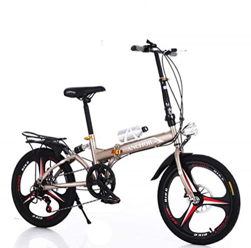 Plegables : Bidetu Urbana Bicicleta Plegable Ciudad Unisex Adulto Aluminio Bici City Adulto Hombre, Capacidad 140kg Manillar Y Sillin Confort Ajustables, 6 Velocidad / Metallic