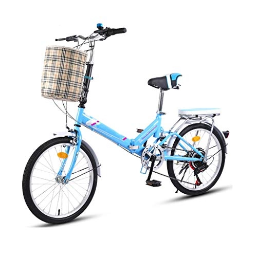 Plegables : Bike Bicicletas Plegables Crucero, De 20 Pulgadas Ruedas 7 Velocidad Bicicletas Portátiles, Viajeros Montaña De La Bicicleta Urbana for Adultos Adolescentes, Mujeres Hombres Niños Niñas Estudiantes