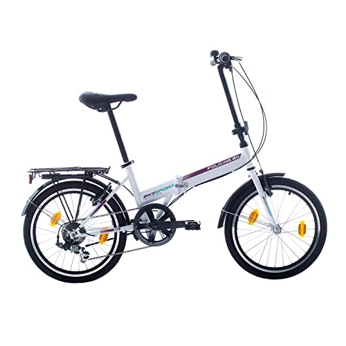 Plegables : Bikesport FOLDING Bicicleta plegable ruedas de 20" Shimano 6 velocidades (Blanco)