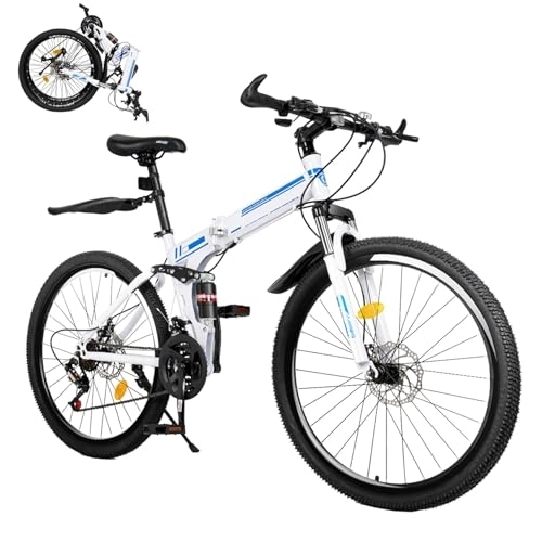 Plegables : BJTDLLX Bicicleta plegable de 26 pulgadas para adultos, bicicleta de montaña mejorada de 21 velocidades, bicicleta plegable para adultos, 120 kg, bicicleta todoterreno, bicicleta de ciudad, bicicletas