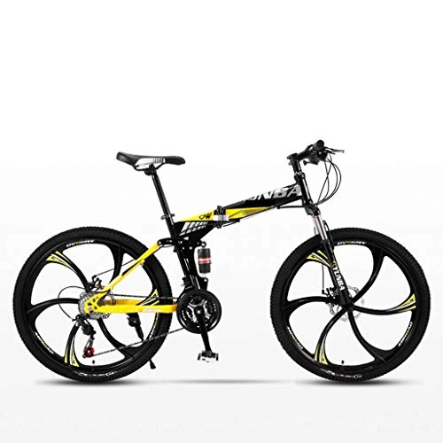 Plegables : Bove 24 Inch Bicicleta MTB Plegable Bicicleta De Montaña Plegable Amortiguadores Doble Disco Frenos Bicicleta De Montaña Resistente Y Ligero Bicicleta Urbana Unisex-21Velocidades-L