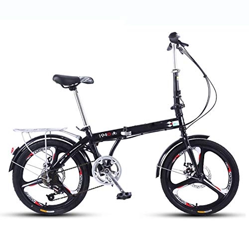 Plegables : Bove Amortiguadores Bicicleta MTB Plegable Folding Bicicleta Plegable Resistente Y Ligero 6 Velocidades Bicicleta Montaña Velocidad Variable Doble Disco Frenos Bicicleta Urbana Unisex-L-20inch
