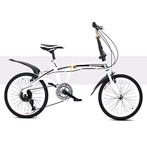 Plegables : BrightFootBook 20" Ligero Plegable Bicicleta De Ciudad Bicicleta De Ciudad para Adultos Ultra Ligera, Amortiguador De Choque Bicicleta PortáTil，Bike Unisex, Bicicletas MontañA, White