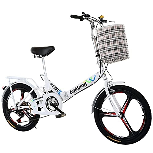 Plegables : CCLLA Bicicleta Plegable Bicicleta con Cesta Bicicleta Plegable Portátil de Velocidad Variable Bicicleta de 6 velocidades Estudiante Adulto Desplazamientos por la Ciudad