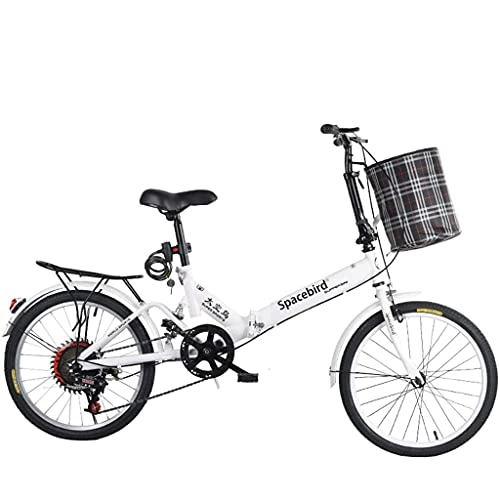 Plegables : CCLLA Bicicletas de montaña Bicicletas de Acero al Carbono de 20 Pulgadas, Bicicleta Plegable de Velocidad Variable Hombre Mujer Adulto Señora City Commuter Bicicleta Deportiva al Aire Libre con c