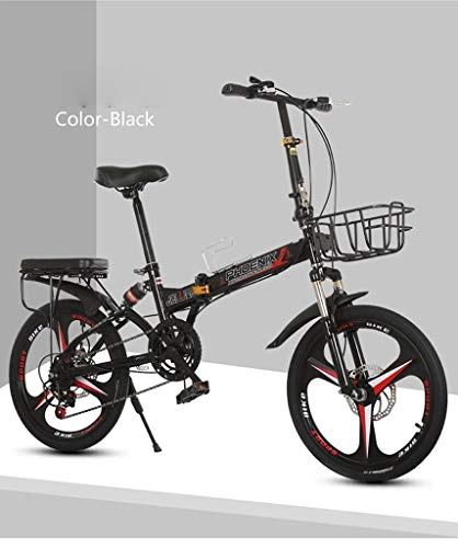 Plegables : Chandelier Bicicleta Plegable de Bicicleta Yunyisujiao Hombres y Mujeres Adultos Bicicleta Plegable de 20 Pulgadas Bicicleta porttil Ligera, Black-One Wheel