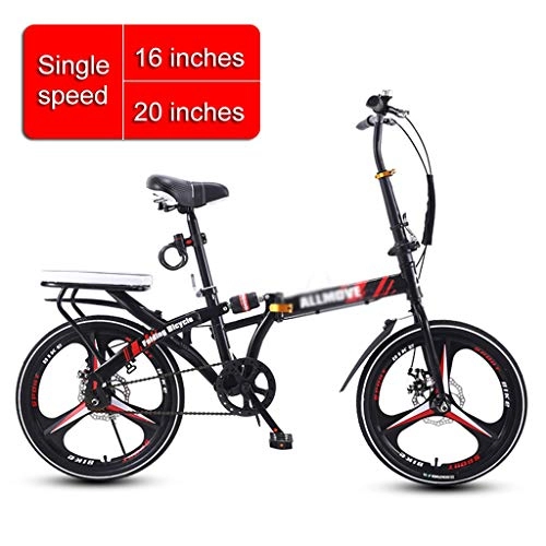 Plegables : Chang Xiang Ya Shop Bicicleta de los niños de Bicicleta portátil Plegable Bicicleta de montaña Mini Bike Trabajo Calle Urbana Bicicleta Adulto (Color : Black, Size : 115 * 25 * 85-100cm)