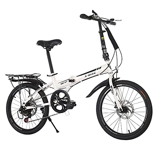 Plegables : CHHD Bicicleta Plegable de Acero al Carbono de 20 Pulgadas Bicicletas para Adultos para Hombres y Mujeres Sistema de Frenos de Disco Dual