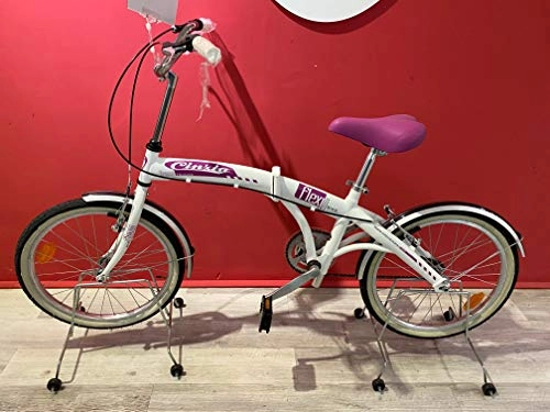 Plegables : CINZIA - Bicicleta Plegable Flexy de 20 Pulgadas, sin Cambios, Color Blanco y Morado