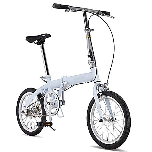 Plegables : Coche Plegable Marco de Acero de Alto Carbono Coche Plegable Anillo de Cuchillo de aleacin de Aluminio Doble Bicicleta 16 Pulgadas