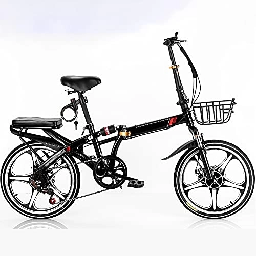 Plegables : COKECO Bicicleta Plegable Bikes, 20 Pulgadas Transmisión Ultraligera De 6 Velocidades, Portátil Y Liviana, Desplazamientos Urbanos, Doble Absorción De Impactos