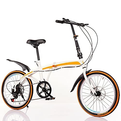 Plegables : COKECO Bicicleta Plegable para Adultos, Freno De Doble Disco De 20 Pulgadas, Llanta De Aleación Todo En Uno De 7 Velocidades, Llanta Resistente A Las Puñaladas De 150 Kg