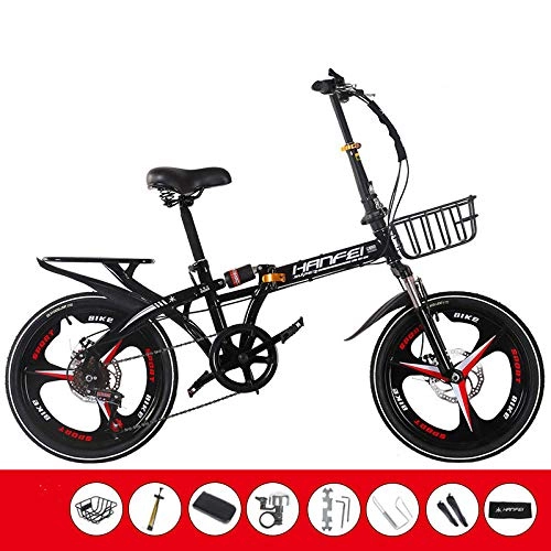 Plegables : Comooc - Bicicleta plegable para adultos y estudiantes de 16 pulgadas y 20 pulgadas, velocidad variable, doble disco de freno amortiguación, ultra ligera, portátil, color 8, tamaño 50, 80 cm