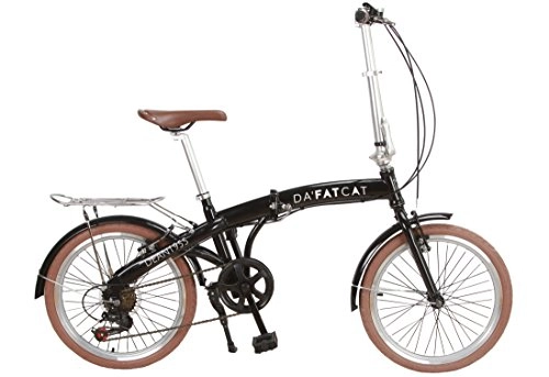 Plegables : Da'FatCat Bicicleta Plegable de diseño 'Dean 1955', 6 velocidades Shimano, neumáticos Kenda 20", Vintage, con portabultos, Adulto, Unisex