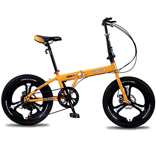 Plegables : DASLING Bicicleta Plegable para nios de 18 Pulgadas, Bicicleta Ligera para Adultos, Bicicleta de 7 velocidades para Estudiantes @ Orange 1, 18 Pulgadas