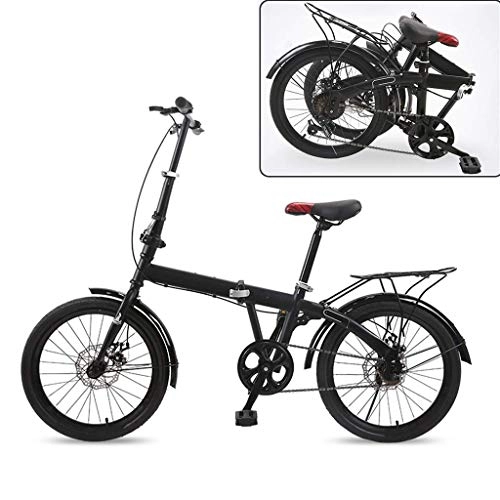 Plegables : DFKDGL Bicicleta de viaje ligera de 6 velocidades plegable con freno de disco, asiento ergonómico para mujer, bicicleta plegable de ciudad, para estudiantes, adultos, hombres y mujeres (color: rojo)