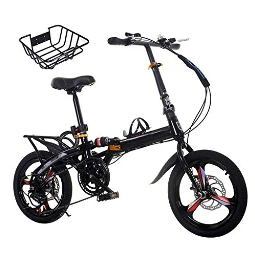 Plegables : DFKDGL Bicicleta plegable, para mujer, con neumáticos amplios, estante trasero, freno de disco doble (color C2, tamaño: 20 pulgadas)