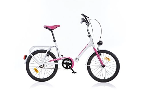 Plegables : Dino Bikes 321-0502 Niñas Recreación Metal Rosa, Color Blanco bicicletta - Bicicleta (Plegado, Recreación, Metal, Rosa, Color Blanco, 50, 8 cm (20"), Cadena)