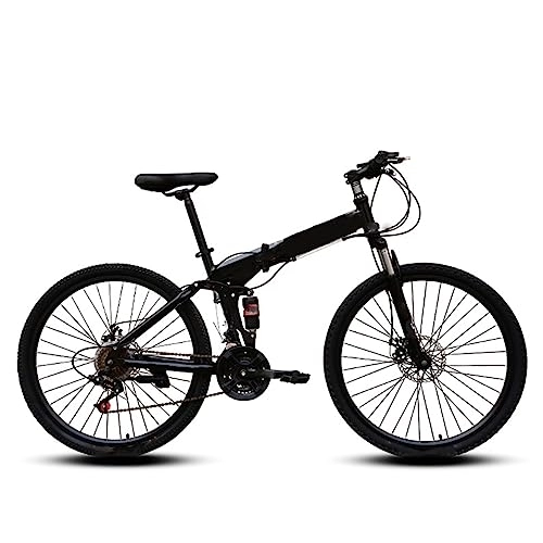 Plegables : DIOTTI Bicicleta Plegable Negra de 24 Pulgadas y 26 Pulgadas, Freno de Disco de Bicicleta de absorción de Impacto de Velocidad Variable, Bicicleta de montaña para Estudiantes (24)
