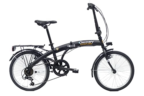 Plegables : Discovery 2722 Bicicleta Plegable 20' Negro Mate, Adultos Unisex, 20