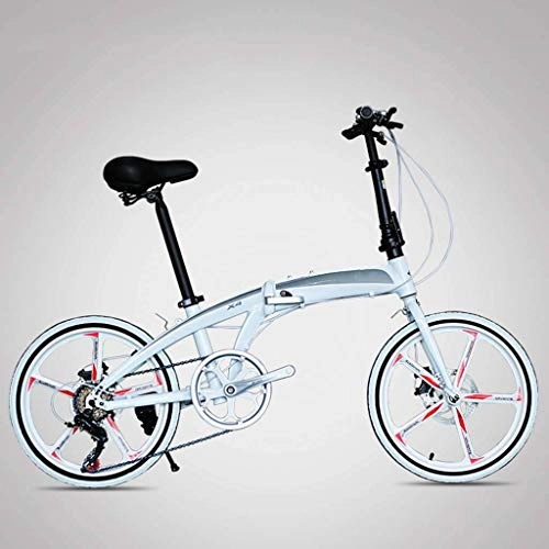 Plegables : Doble Disco Frenos Bicicleta MTB Plegable 7 Velocidades Bicicleta De Montaa Plegable Amortiguadores Folding Bicicleta Plegable Resistente Y Ligero Bicicleta Montaa Velocidad Variable Unisex-C-22inch