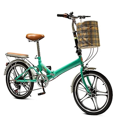 Plegables : DODOBD 20 Pulgadas Bicicleta Plegable, Bicicleta Plegable de Aluminio 6 Velocidades, con luz LED, Bolsa para Asiento y Campana para Bicicleta, Fácil de Transportar, Unisex Adulto