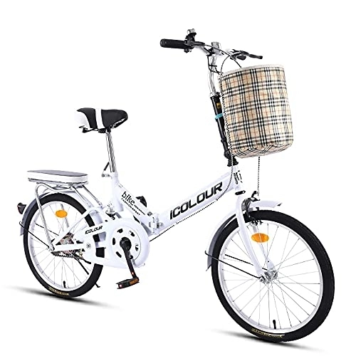 Plegables : DODOBD Bicicleta Plegable, Bicicleta Ultraligera de 20 Pulgadas, Bicicleta portátil para Adultos, Incluye Cesta para Bicicletas, Estructura de Acero con Alto Contenido de Carbono Adecuado