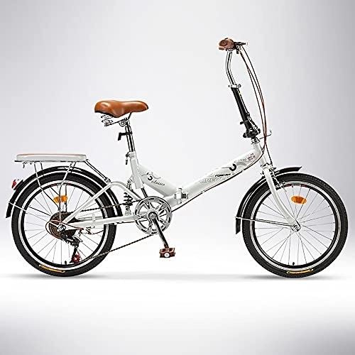 Plegables : DODOBD Bicicleta Plegable, Bicicleta Ultraligera de 20 Pulgadas, Bicicleta Retro de Ciudad para Hombres y Mujeres, Bicicleta portátil para Adultos Incluye Cesta y Luces Traseras