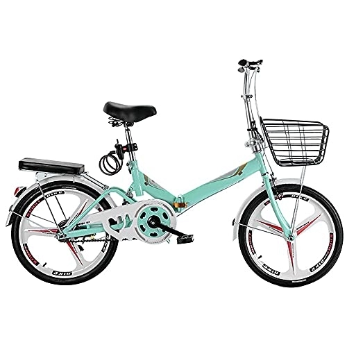 Plegables : DODOBD Bicicleta Plegable Bikes de 20 Pulgadas, Folding Bicicleta Plegable Cuadro Aluminio Ruedas, Bicicleta Retro de Ciudad para Trabajo Ligero con Canasta para Automóvil