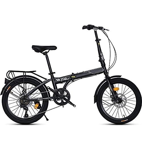 Plegables : DODOBD Bicicleta Plegable de 20 Pulgadas, Marco de Acero al Carbono, 6 Velocidades, Bici Plegable con Piñón Libre para Exterior, Sin Herramientas, Fácil de Transportar, Unisex Adulto