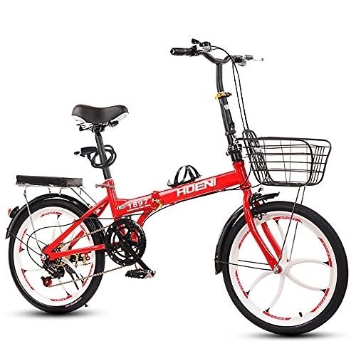 Plegables : DODOBD Bicicleta Plegable de 6 Velocidades 20 Pulgadas, Estructura de Acero con Alto Contenido de Carbono Adecuado para Adultos Adolescentes Estudiante Bicicletas de Ciudad