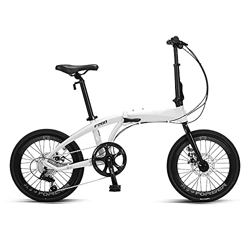 Plegables : DODOBD Bicicleta Plegable de Aluminio de 20 Pulgadas, Cambio de 8 Velocidades con Piñón Libre para Exterior, Sin Herramientas, Fácil de Transportar, Unisex Adulto