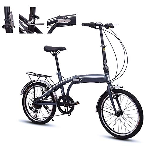 Plegables : DORALO Bicicleta Plegable De Bicicleta Ciudad De 6 Velocidades, Bicicletas De Ciclismo con Asiento Ajustable, Bicicleta Urbana Compacta para Viajeros Urbanos, Ruedas De 20 Pulgadas, Azul