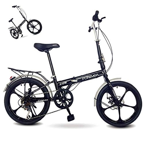 Plegables : DRAGDS Variable 20Inch Bici Plegable de la Velocidad, de 6 Velocidades de Ciclo de la Bicicleta Plegable para Adultos Y Estudiantes, Ligero Mini Acero Al Carbono de Bicicletas de Precisión Del Volant