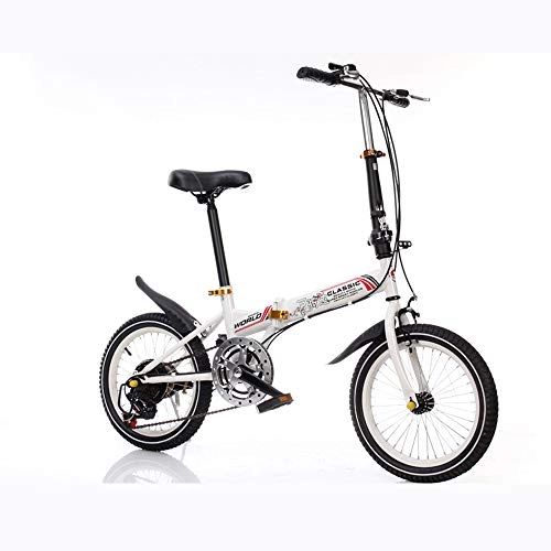 Plegables : DRAKE18 Bicicleta Plegable, 20 Pulgadas, 6 velocidades, Bicicleta de Ocio, Ultraligera, portátil, para Hombres y Mujeres Adultos, Viaje al Aire Libre, White