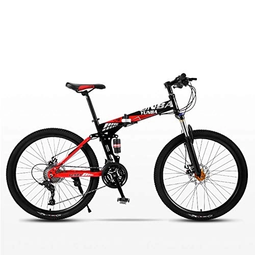 Plegables : DSAQAO Bicicleta De Montaña Plegable 24 Pulgadas, 21 24 27 30 Speed Disc Bicicleta Suspensión Completa MTB Bicicletas para Adultos Estudiantes Adolescentes Buque Insignia1 21 Engranajes