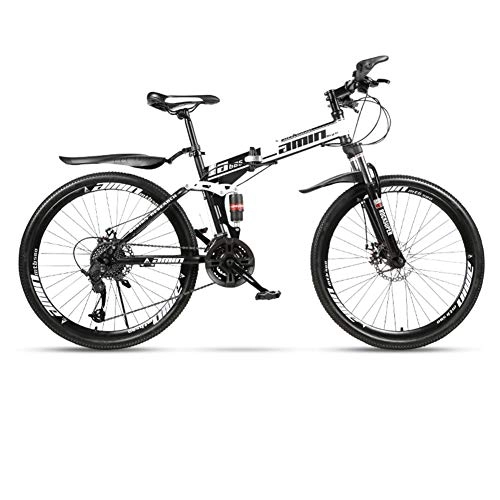 Plegables : DSAQAO Bicicletas MTB De Suspensión Completa, 24 Pulgadas Plegable Mountain Bike 21 24 27 Bicicleta De Disco De 30 Velocidades para Adultos Adolescentes Estudiante Buque Insignia3 30 Velocidad