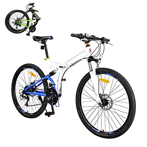 Plegables : DSHUJC Bicicleta Plegable de 26 Pulgadas, Bicicleta de montaña Plegable de 24 velocidades, Bicicleta de Viaje Ligera Unisex, Freno de Doble Disco, Bicicleta de suspensión Completa MTB
