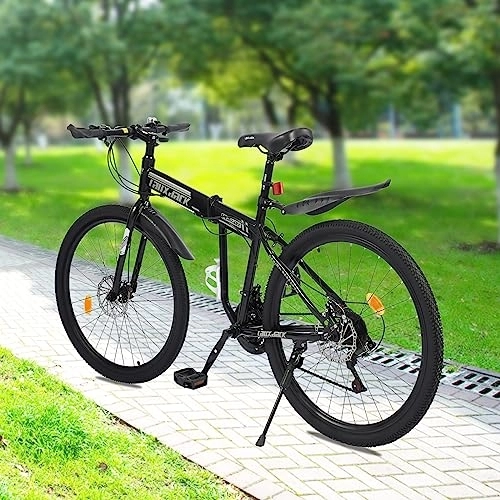 Plegables : DSYOGX Bicicleta de montaña unisex de 26 pulgadas, 21 velocidades, plegable, para hombre y mujer, para uso diario, color blanco y negro