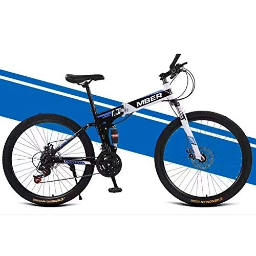 Plegables : DYB Bicicleta de montaña Plegable, Freno de Disco mecánico de 26", Cuadro Delantero y Trasero de Acero de Alto Carbono, Bicicleta de 24 velocidades, Bicicleta Unisex de Uso múltiple con neumático an