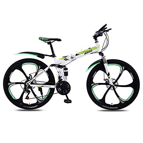 Plegables : DYB Bicicleta Plegable de montaña Ligera, Cuadro de Acero con Alto Contenido de Carbono y Doble suspensión de 26"27 velocidades Absorción de Doble Choque Bicicleta de montaña Unisex para Adolescente