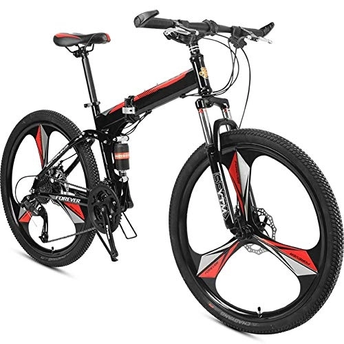 Plegables : DYB Bicicleta Plegable de montaña Ligera, Marco de Acero de Alto Carbono de Doble suspensión de 26"Absorción de Doble Choque de 24 velocidades Bicicleta de montaña Unisex para Adolescentes