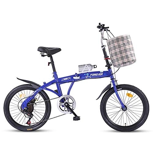 Plegables : DYB Bicicleta Plegable Ligera, Mini Bicicleta para Estudiantes Ultraligera y Conveniente Bicicleta Unisex de 20"y 7 Velocidades Cuadro de Acero de Alto Carbono con Guardabarros Delantero y Trasero