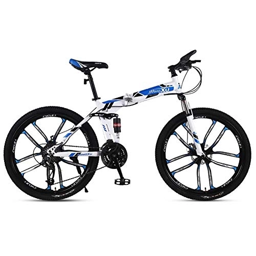 Plegables : DYB Bicicletas de montaña para Adultos, Bicicleta de montaña, Plegables de 26"y 27 velocidades. Frenos de Disco de Doble Amortiguador Delantero y Trasero para Adultos.