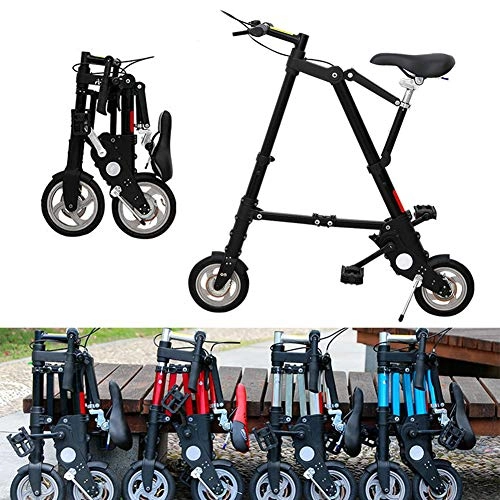 Plegables : DYWOZDP Bicicleta Plegable, Bici Plegable De Aluminio, City Mini Bicicleta Compacta, Bicicleta Al Aire Libre con Neumáticos Sólidos, Sin Necesidad De Inflar, 8 Pulgadas, Negro, B