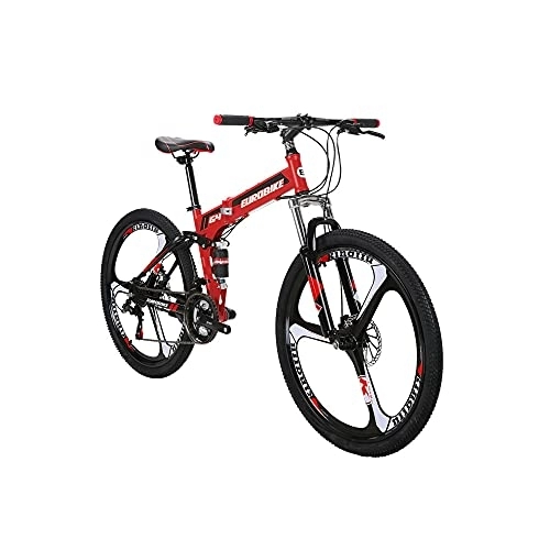 Plegables : Eurobike G4 26 "bicicletas plegables Mag rueda bicicletas de montaña para adultos rojo