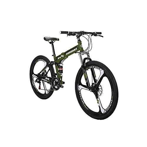 Plegables : Eurobike G4 - Bicicleta plegable de montaña con marco de acero de 26 pulgadas para hombres adultos (Green)