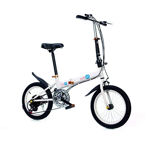 Plegables : EURODO Bicicleta plegable ligera de 6 velocidades, bicicleta de ciudad portátil de 20 pulgadas, bicicleta holandesa, bicicleta para adultos, estudiantes, hombres y mujeres (blanco)