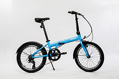 Plegables : EuroMini ZiZZO Via - Bicicleta Plegable de 27 LB (Marco de Aluminio Ligero, 7 velocidades, Bicicleta Plegable con Guardabarros de 20 Pulgadas)